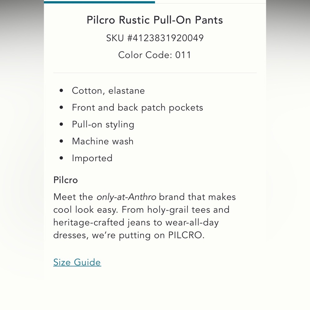 Pilcro Rustic Pull On Pants - Picture 8 of 9